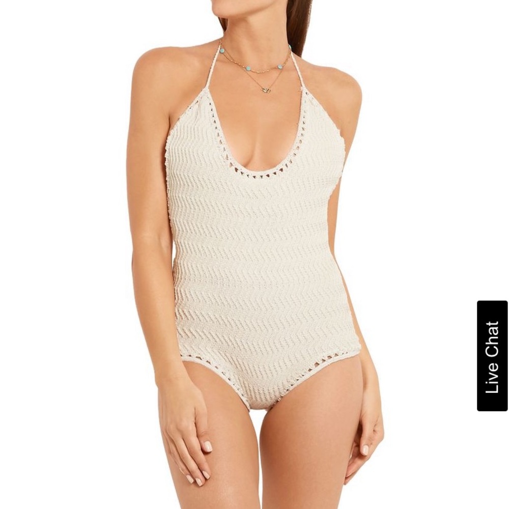 NWT SHE MADE ME Laharia crochet one piece swimsuit